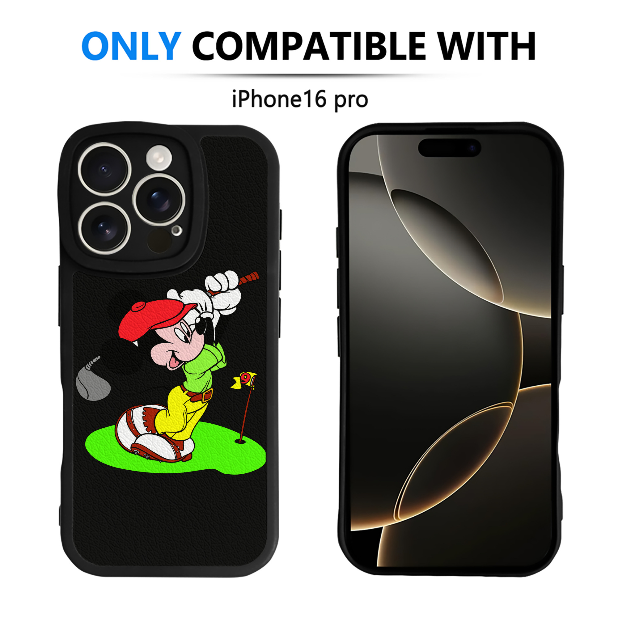 （画像用） ミッキーマウス Mickey Mouse 【iPhone 16シリーズ対応】シリコンスマホケース（レザー調） 材質：シリコン